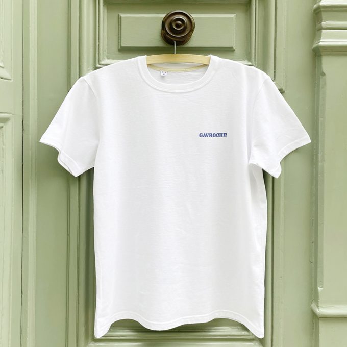 T-shirt Gavroche streetwear made in france en coton bio. Devant du Modèle Paname